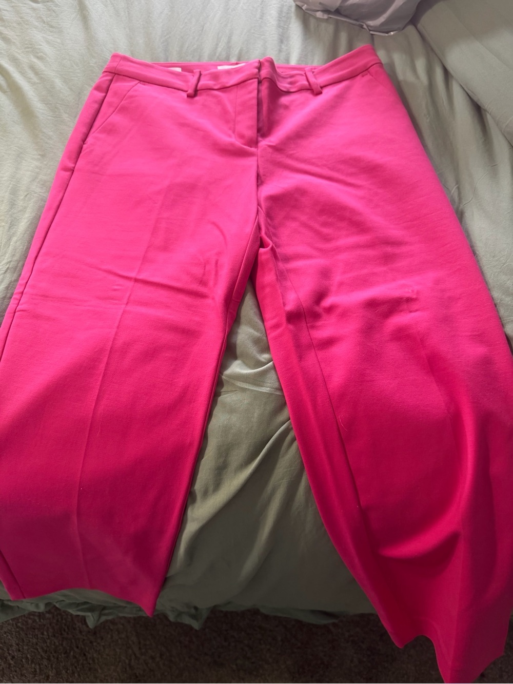 LOFT Hot Pink Wide-Leg Trousers